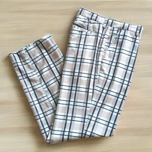Sligo Tech Golfing Pants Beige  Black White Plaid Performance Trouser Men's 38